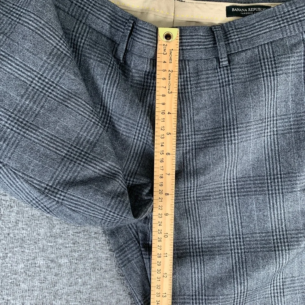 Banana Republic Pants Men 28x30 Vitale Barberis Canonico Wool Gray Glen Check